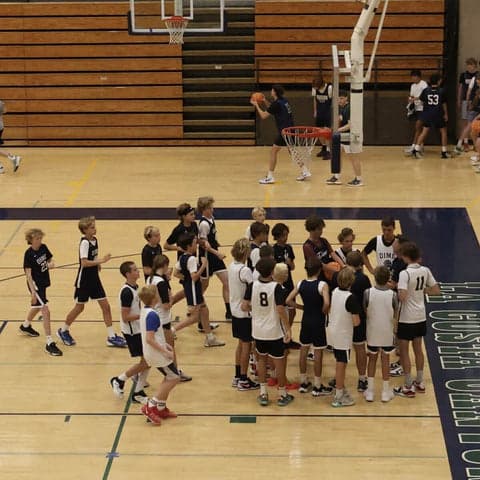 Basketball coaching at Dime camp in Carlsbad